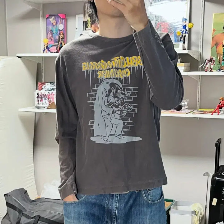 [BUNJANG] B.B.H Vintage Fading Long Sleeve Shirt / 일본 빈티지 써멀 페이딩 롱슬리브