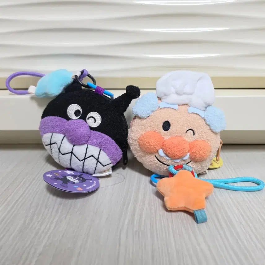 [BUNJANG] Anpanman Wallet &amp; Keyring Set (Baikinman, Jam Ojisan) / 호빵맨 지갑 키링 세균맨 잼아저씨 세트 인형 키링 지갑 판매
