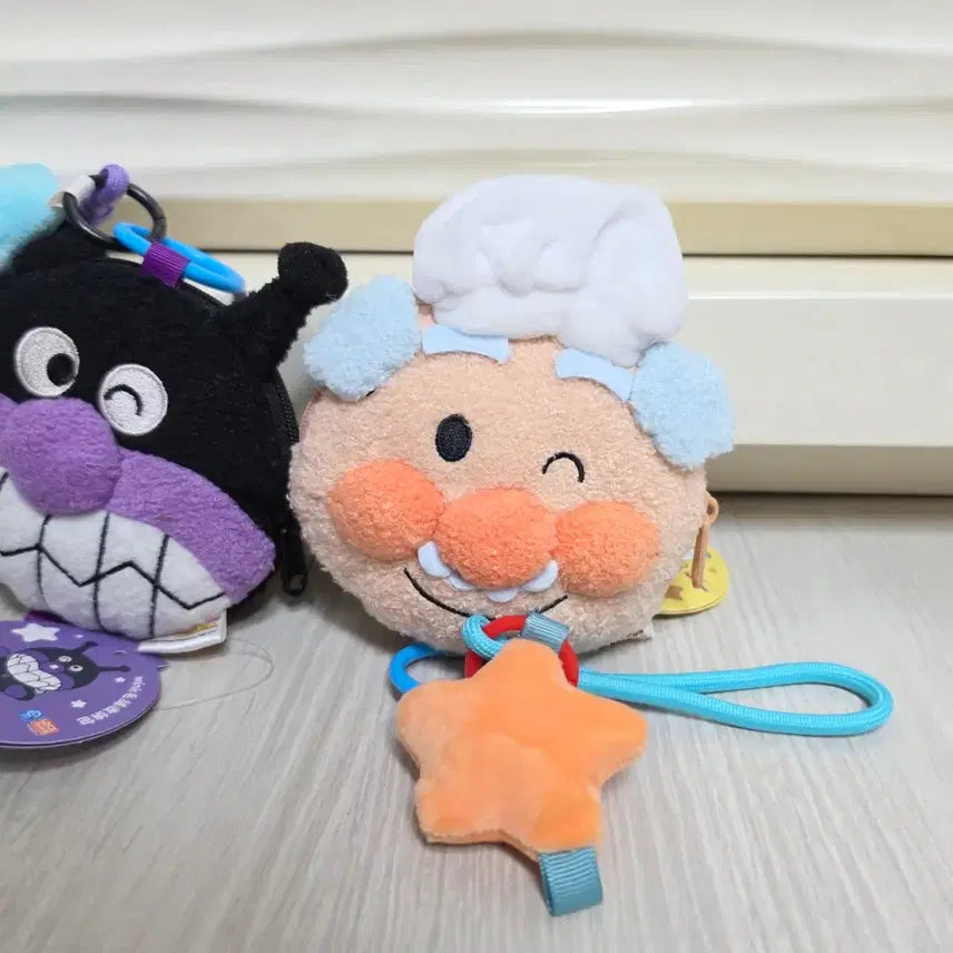 [BUNJANG] Anpanman Wallet &amp; Keyring Set (Baikinman, Jam Ojisan) / 호빵맨 지갑 키링 세균맨 잼아저씨 세트 인형 키링 지갑 판매