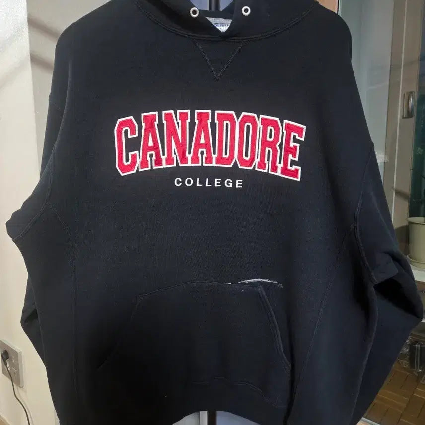 [BUNJANG] Russell Athletic Arch Logo Hoodie / 러셀 애슬레틱 블랙 아치로고 후드티 105~110