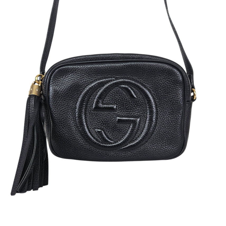 [BUNJANG] Gucci GG Soho Disco Bag Black Leather / 구찌 GG 소호 테슬 디스코백