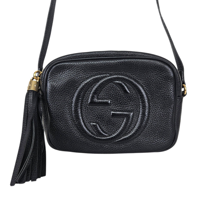 [BUNJANG] Gucci GG Soho Disco Bag Black Leather / 구찌 GG 소호 테슬 디스코백