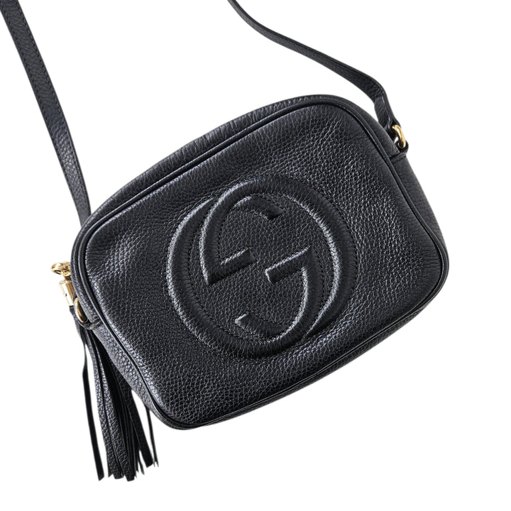 [BUNJANG] Gucci GG Soho Disco Bag Black Leather / 구찌 GG 소호 테슬 디스코백