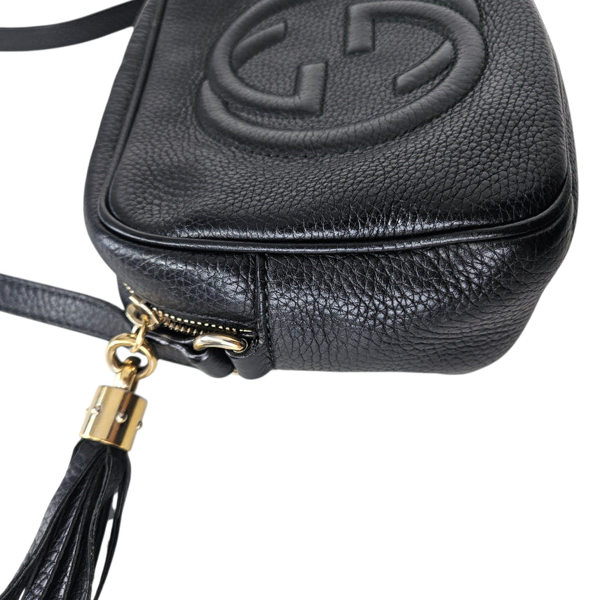 [BUNJANG] Gucci GG Soho Disco Bag Black Leather / 구찌 GG 소호 테슬 디스코백