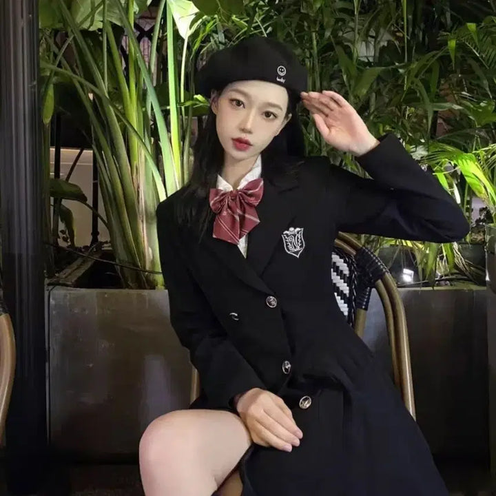 [BUNJANG] Preppy British Style Blazer Jacket / 할인>프레피룩 영국 정장 자켓 하이틴 졸사 제복 컨셉 드레스