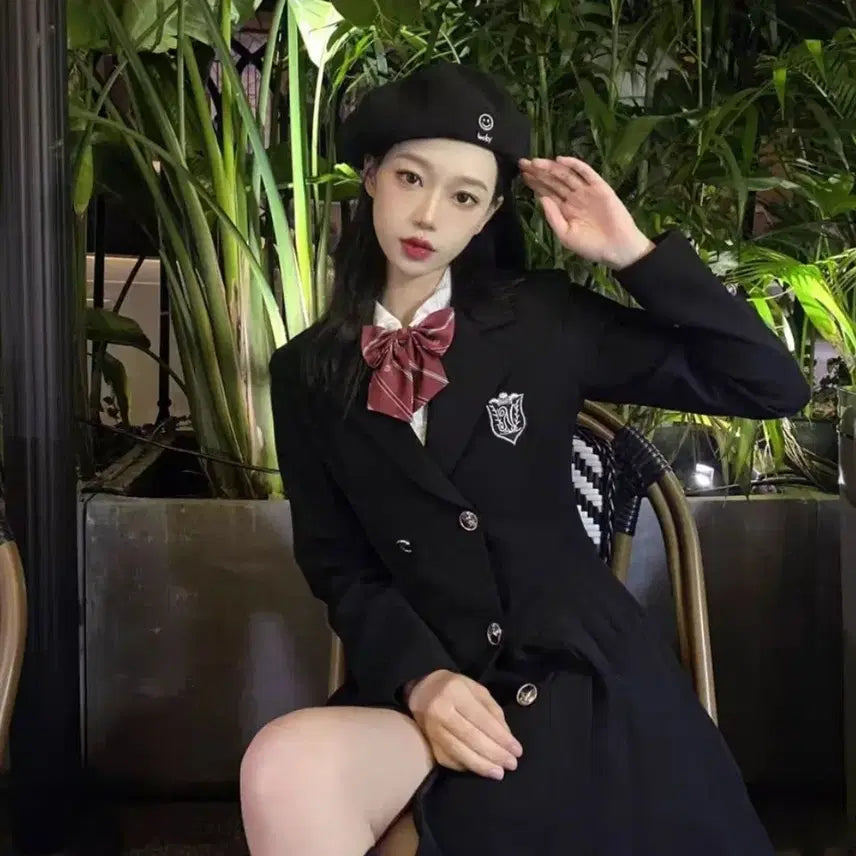 [BUNJANG] Preppy British Style Blazer Jacket / 할인>프레피룩 영국 정장 자켓 하이틴 졸사 제복 컨셉 드레스