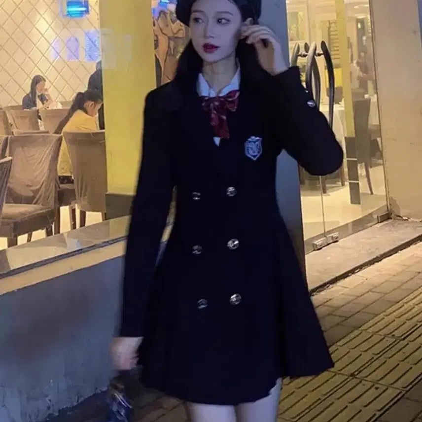 [BUNJANG] Preppy British Style Blazer Jacket / 할인>프레피룩 영국 정장 자켓 하이틴 졸사 제복 컨셉 드레스
