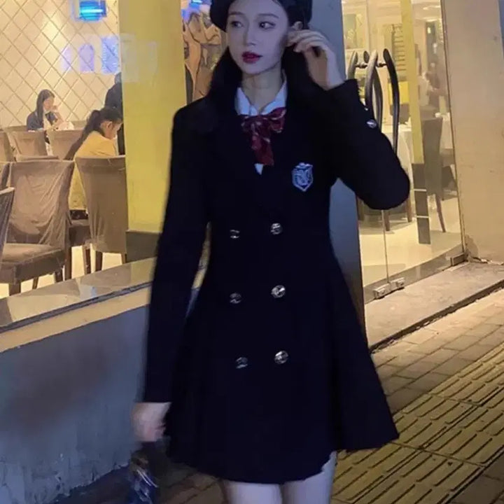[BUNJANG] Preppy British Style Blazer Jacket / 할인>프레피룩 영국 정장 자켓 하이틴 졸사 제복 컨셉 드레스