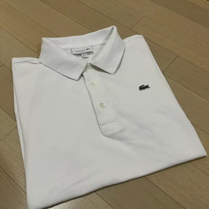 [BUNJANG] Lacoste Slim Fit Polo Shirt White (US L) / 라코스테 카라티 슬림핏 105 (US L) 화이트
