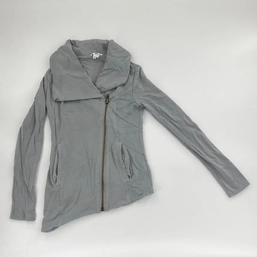 [BUNJANG] HELMUT LANG Billas Asymmetric Knit Jersey Moto Jacket Grey / 헬무트 랭 빌러스 아시메트릭 니트 저지 모토 자켓 그레이
