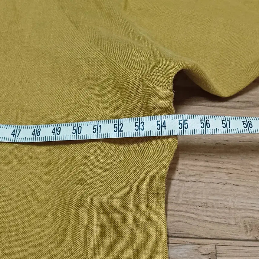 [BUNJANG] Linen Short Sleeve Blouse Mustard / 린넨 반팔 블라우스 머스타드