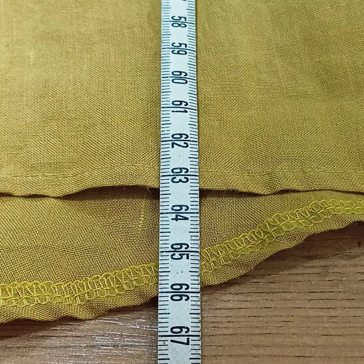 [BUNJANG] Linen Short Sleeve Blouse Mustard / 린넨 반팔 블라우스 머스타드