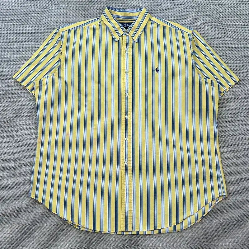 [BUNJANG] Polo Ralph Lauren Striped Half-Sleeve Shirt / 폴로랄프로렌 스트라이프 하프 셔츠 r3654