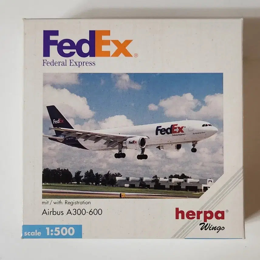 [BUNJANG] Herpa FedEx Airbus A300-600F 1:500 Scale Diecast Model / Herpa FEDEX A300-600F 항공기 모형