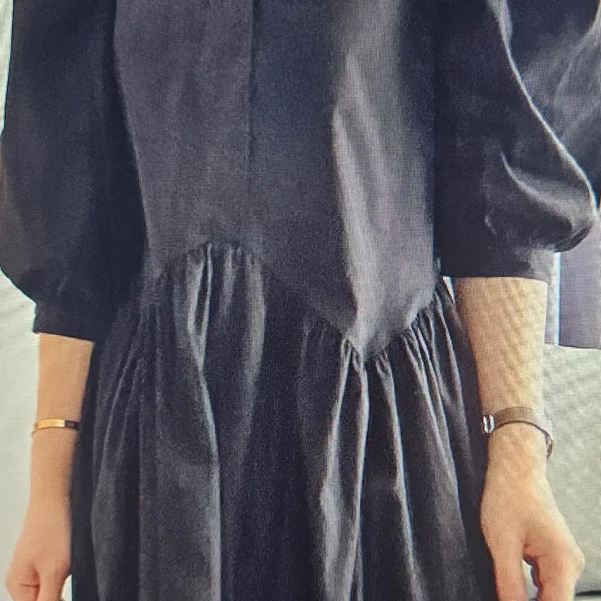 [BUNJANG] Lace Puff Sleeve Dress - Black (Free Size) / 카라레이스퍼프소매원피스-블랙(F)