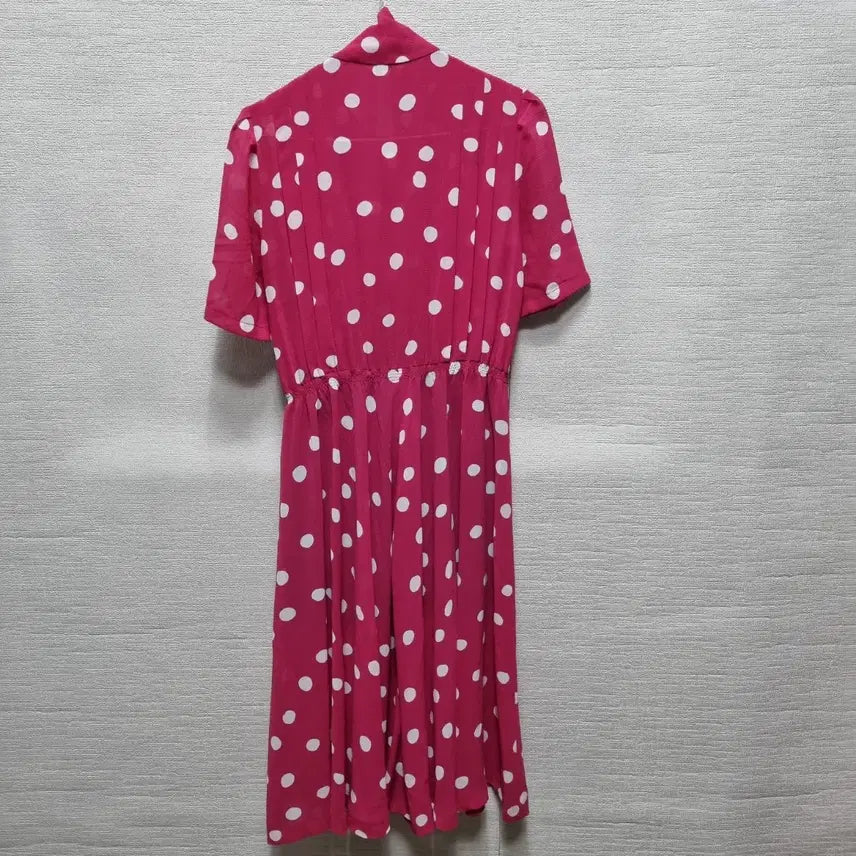 [BUNJANG] Polka Dot Short Sleeve Long Dress / 바457 도트 반팔 롱 원피스