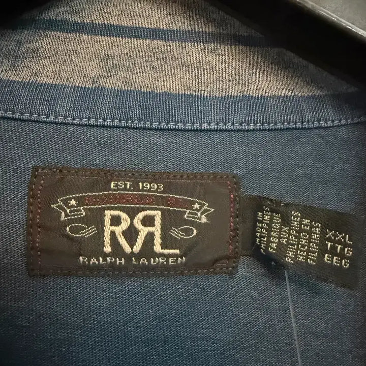 [BUNJANG] RRL Indigo Stripe Jersey Camp Shirt XXL / 더블알엘 인디고 스트라이프 저지 캠프 셔츠 XXL
