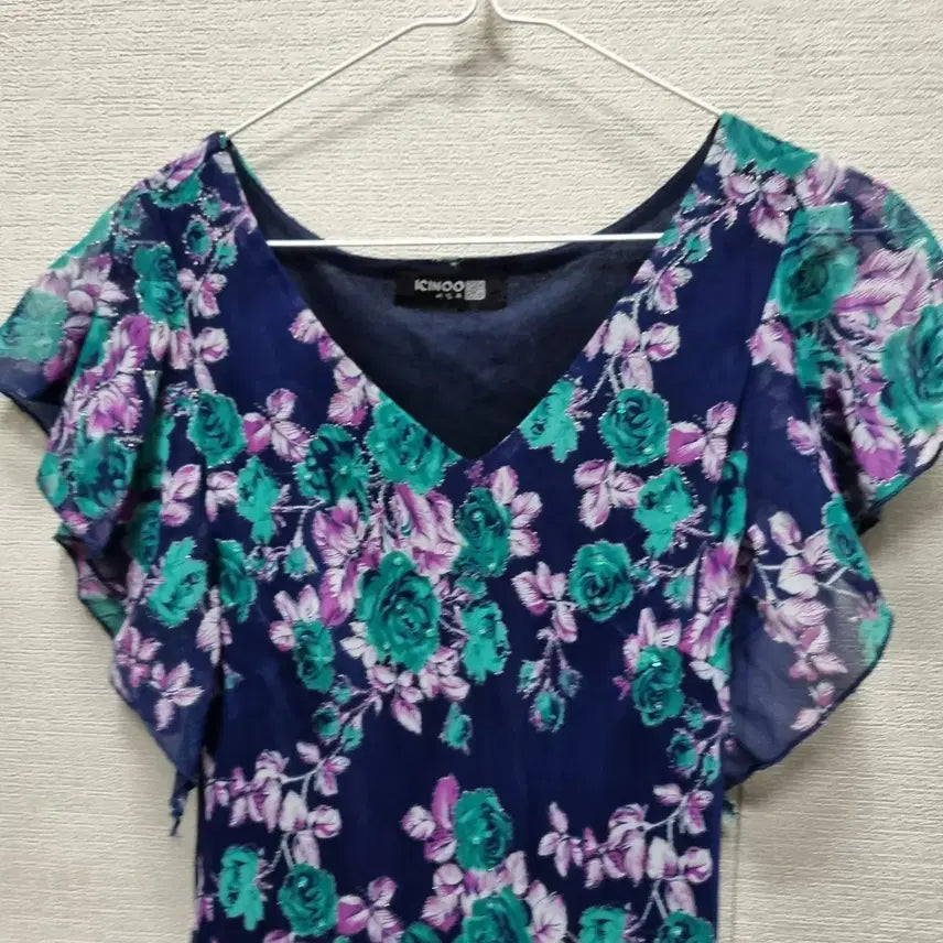 [BUNJANG] Chiffon Long Floral Pattern Dress / 바459 쉬폰 롱 원피스