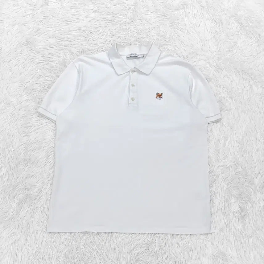 [BUNJANG] Maison Kitsuné Fox Head Short Sleeve Polo Shirt White / 메종키츠네 폭스 헤드 반팔 카라티 화이트