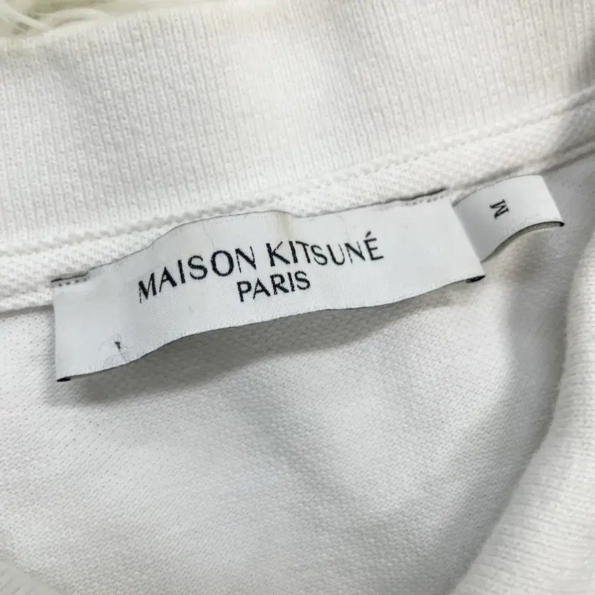[BUNJANG] Maison Kitsuné Fox Head Short Sleeve Polo Shirt White / 메종키츠네 폭스 헤드 반팔 카라티 화이트