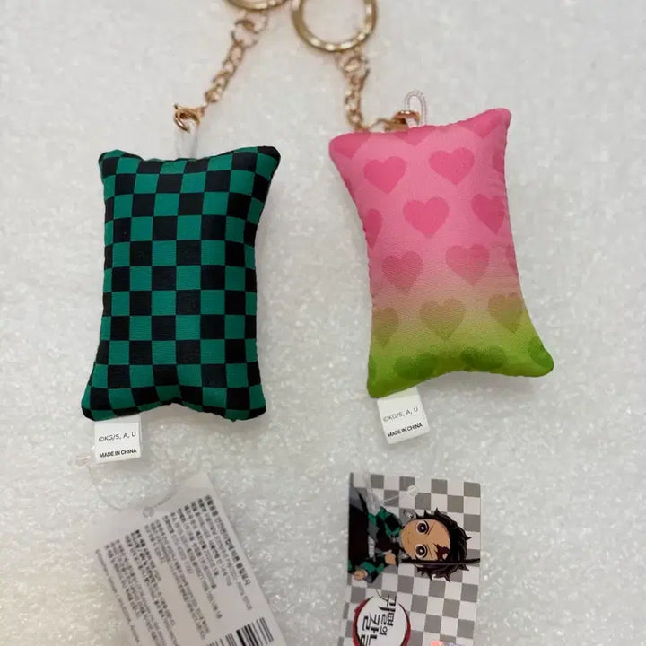 [BUNJANG] Demon Slayer Tanjiro &amp; Mitsuri Printing Cushion Keyring Bundle Set / 귀멸의칼날 프린팅쿠션 키링/ 탄지로+미츠리 일괄가격 / 새상품