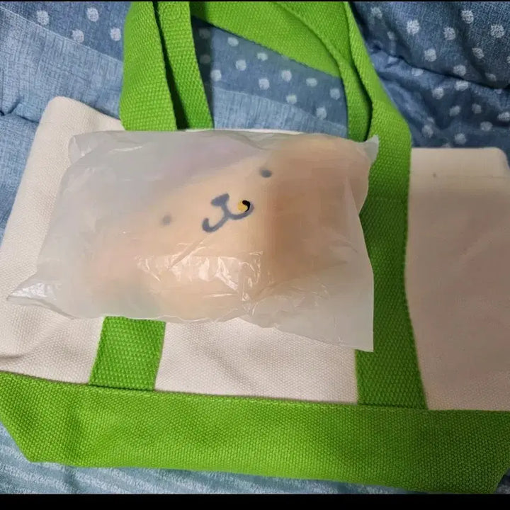 [BUNJANG] Sanrio Pompompurin Tote Bag &amp; Keyring Set / 올리브영 산리오 폼폼푸린 토트백 키링