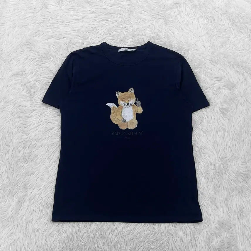 [BUNJANG] Maison Kitsuné All Right Fox Print T-Shirt Navy / 메종키츠네 올라잇 폭스 프린트 반팔티 네이비