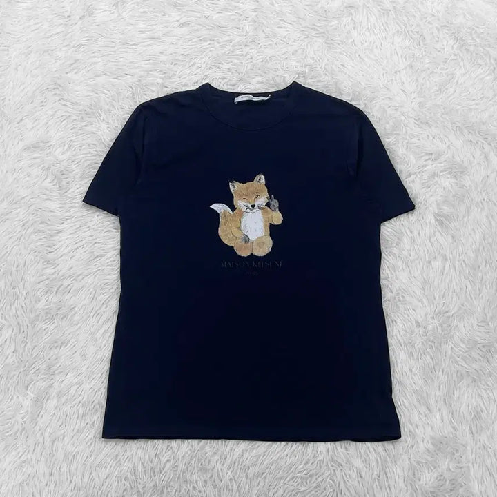 [BUNJANG] Maison Kitsuné All Right Fox Print T-Shirt Navy / 메종키츠네 올라잇 폭스 프린트 반팔티 네이비