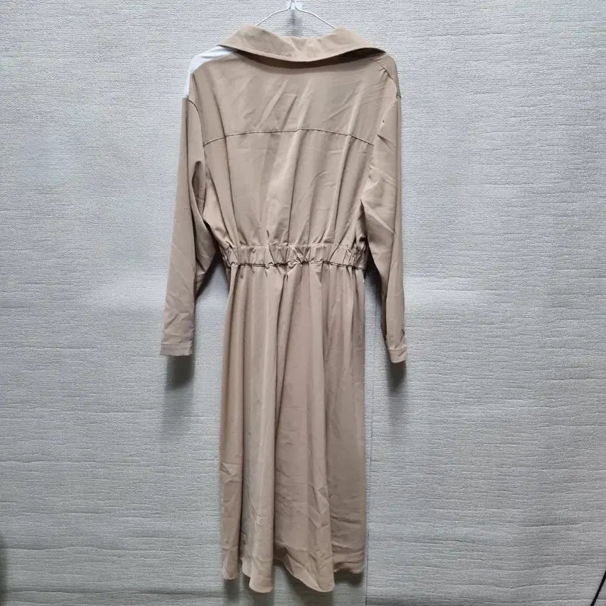 [BUNJANG] Color Block Long Shirt Dress / 바461 배색 셔츠 롱 원피스