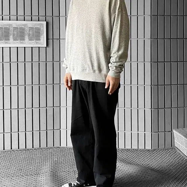 [BUNJANG] Porter Classic H/W Peace Cotton Crewneck Sweatshirt Gray XL / 포터클래식 크루넥 스웻 그레이 XL 사이즈