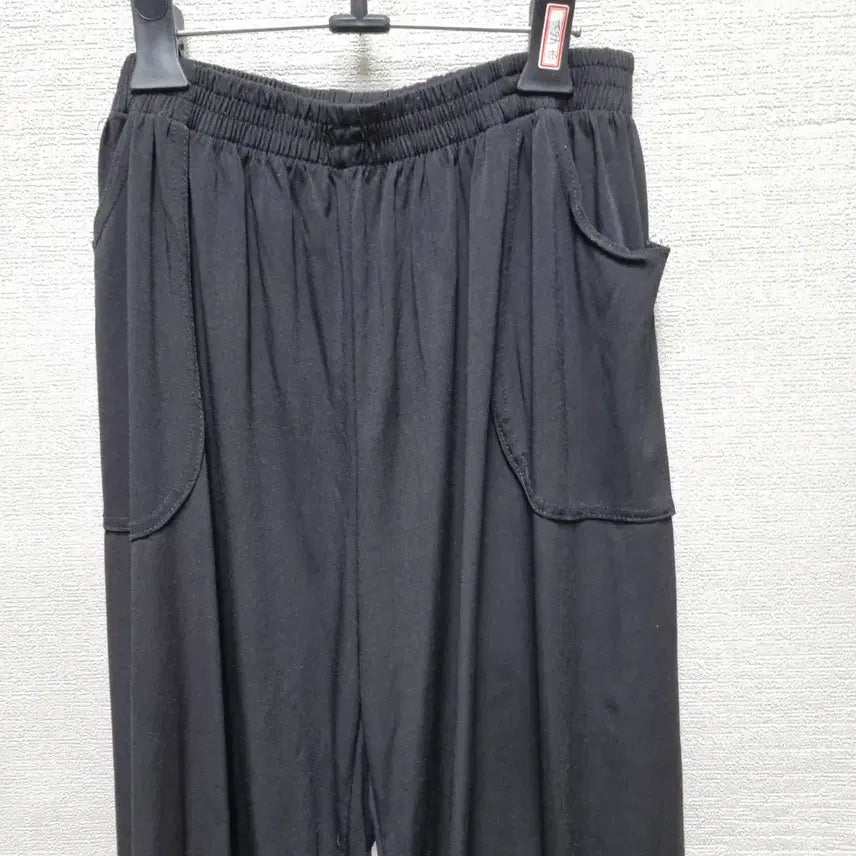 [BUNJANG] Black Cotton Wide-Leg Pants with Butterfly Embroidery / 바462 배기 바지