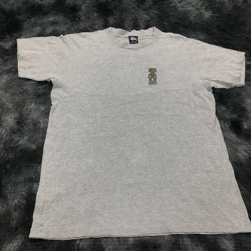 [BUNJANG] Stussy Printing Logo T-Shirt Gray L / 투티/A7 스투시 반팔티셔츠 gray 프린팅 로고 L