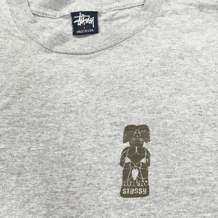 [BUNJANG] Stussy Printing Logo T-Shirt Gray L / 투티/A7 스투시 반팔티셔츠 gray 프린팅 로고 L