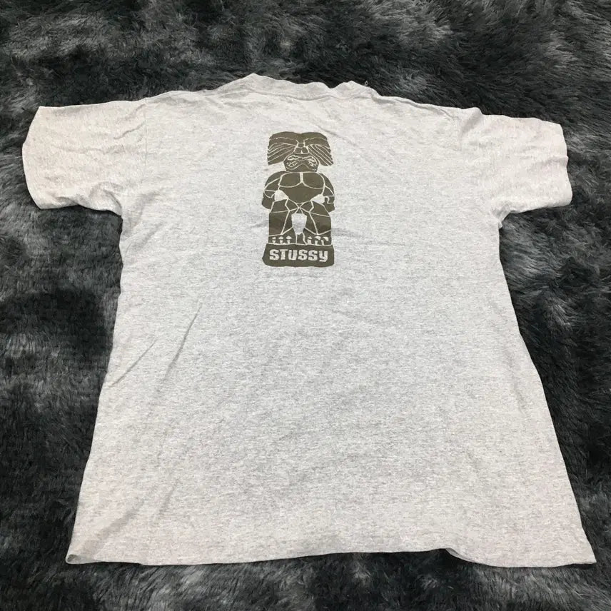 [BUNJANG] Stussy Printing Logo T-Shirt Gray L / 투티/A7 스투시 반팔티셔츠 gray 프린팅 로고 L