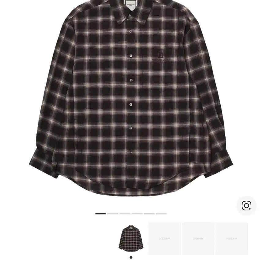 [BUNJANG] Wooyoungmi Black Brown Check Logo Shirt / 우영미 블랙 브라운 체크 셔츠