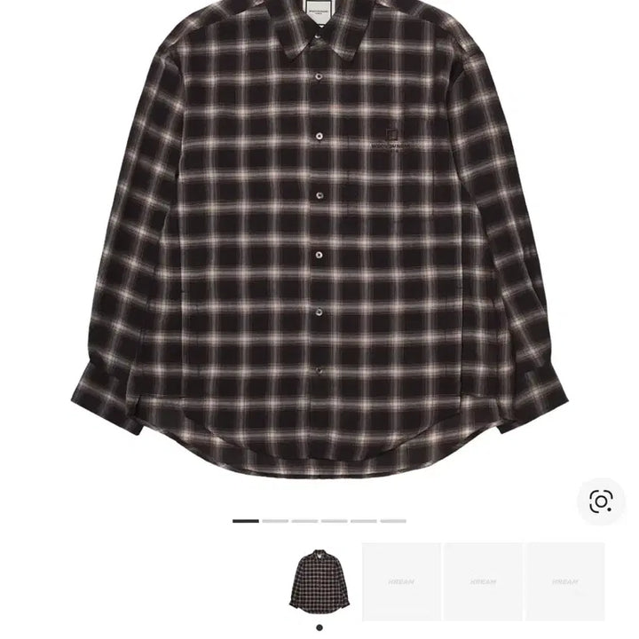 [BUNJANG] Wooyoungmi Black Brown Check Logo Shirt / 우영미 블랙 브라운 체크 셔츠