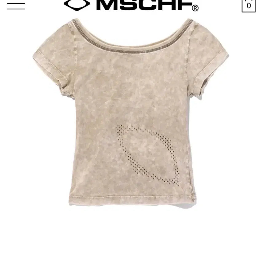 [BUNJANG] Mischief Bleached Short Sleeve T-Shirt Beige M / 미스치프 블리치드 반팔 베이지 M