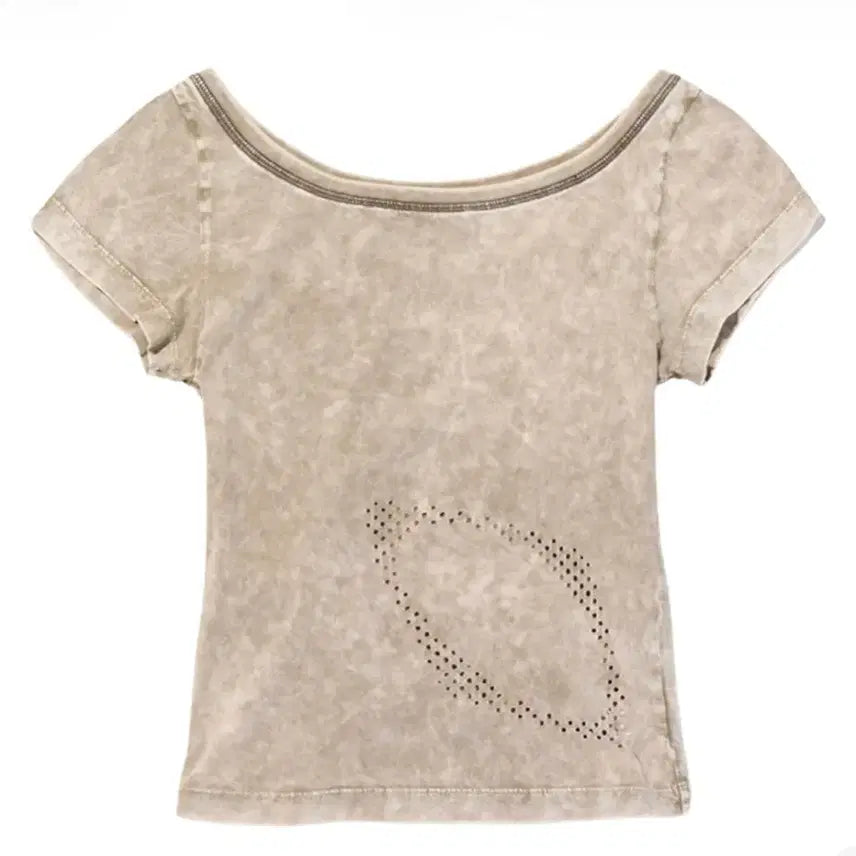 [BUNJANG] Mischief Bleached Short Sleeve T-Shirt Beige M / 미스치프 블리치드 반팔 베이지 M