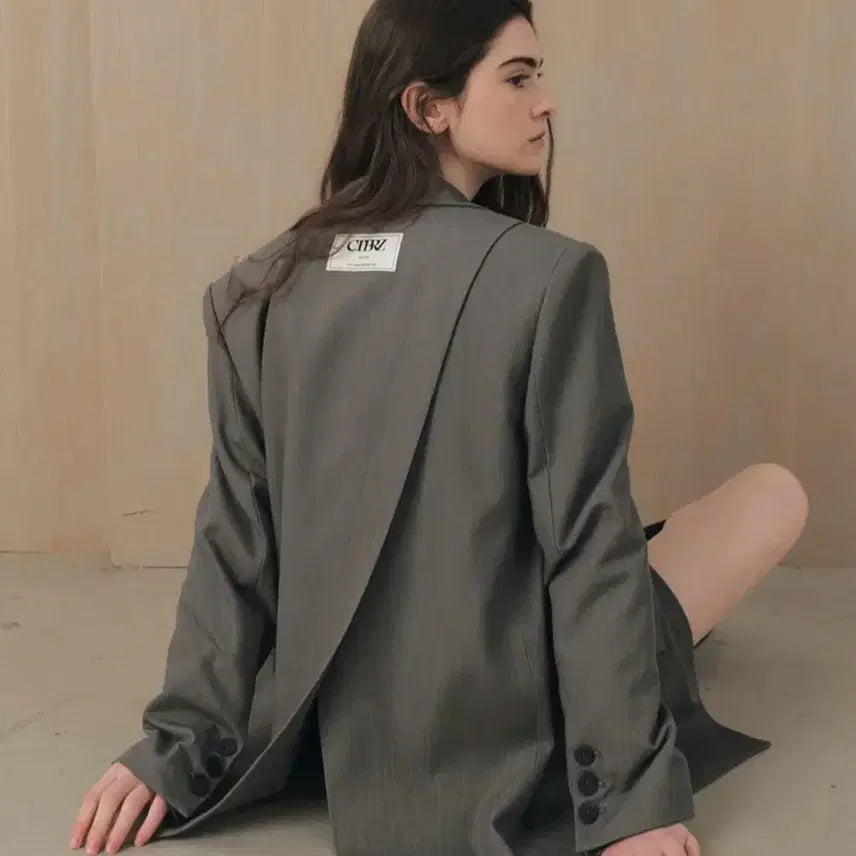 [BUNJANG] Citybreeze Loose Fit Diagonal Cut Single Jacket / 시티브리즈 루즈핏 사선 절개 싱글 자켓