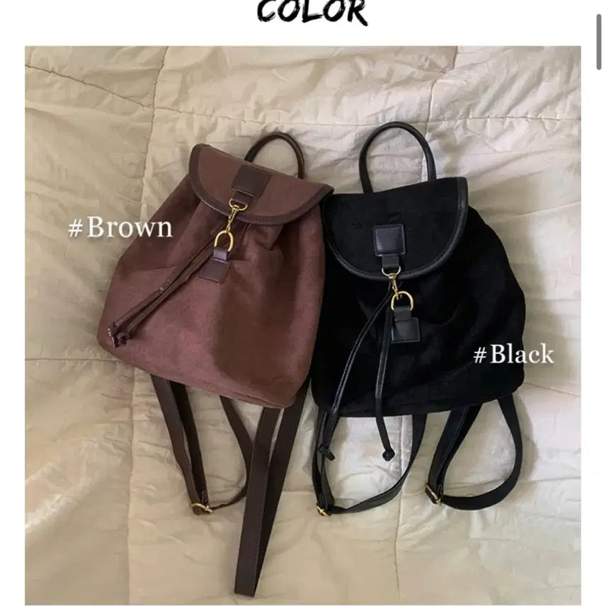 [BUNJANG] Mini Suede Hobo Backpack / 미니 스웨이드 보부상 백팩