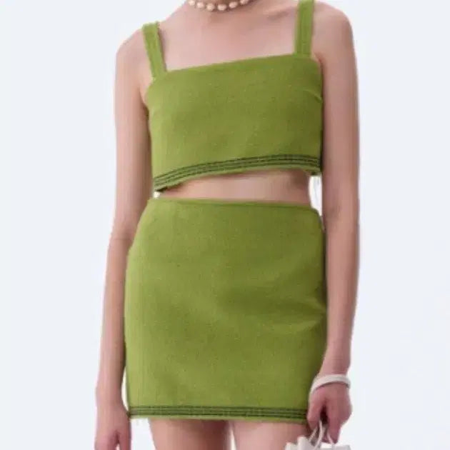 [BUNJANG] Recto Green Mini Skirt / 렉토recto 그린 미니 스커트