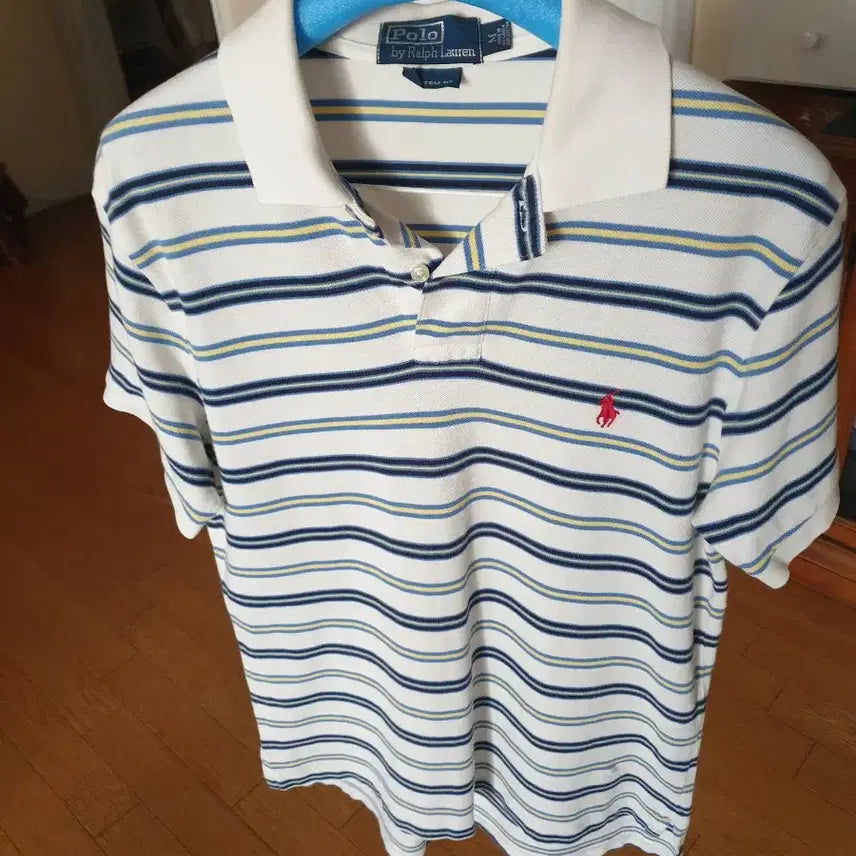 [BUNJANG] Polo Ralph Lauren Striped Cotton Polo Shirt - Medium / 폴로 랄프로렌 스트라이프 카라티 M