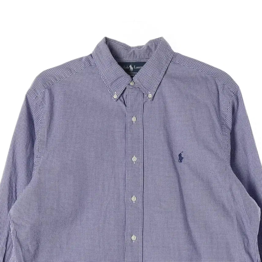 [BUNJANG] Polo Ralph Lauren Checkered Cotton Shirt Blue L / 폴로 랄프 로렌 체크 셔츠 블루 L