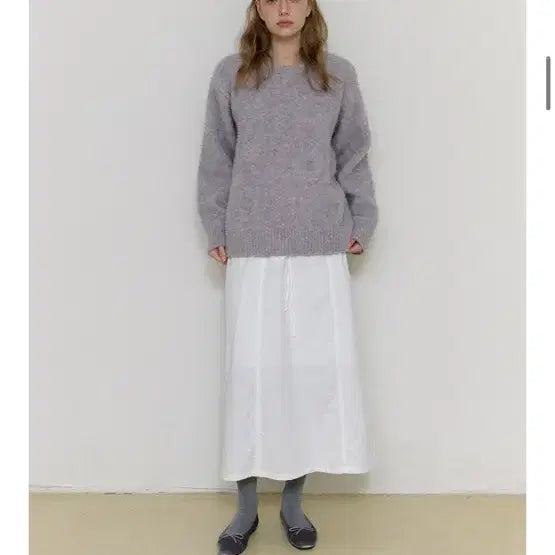 [BUNJANG] KINDER BABY Cozy Lace Point Long Skirt Off White / 카인더베이비 롱 스커트(cozy lace point long skirt)