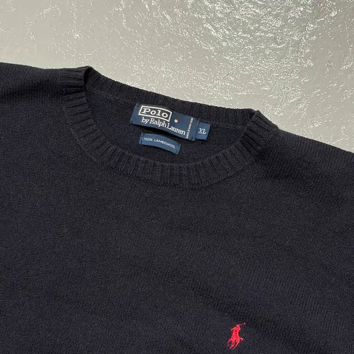 [BUNJANG] Polo Ralph Lauren 100% Lambswool Navy Knit XL / 폴로 랄프로렌(Polo Ralph Lauren) 램스울 네이비 니트