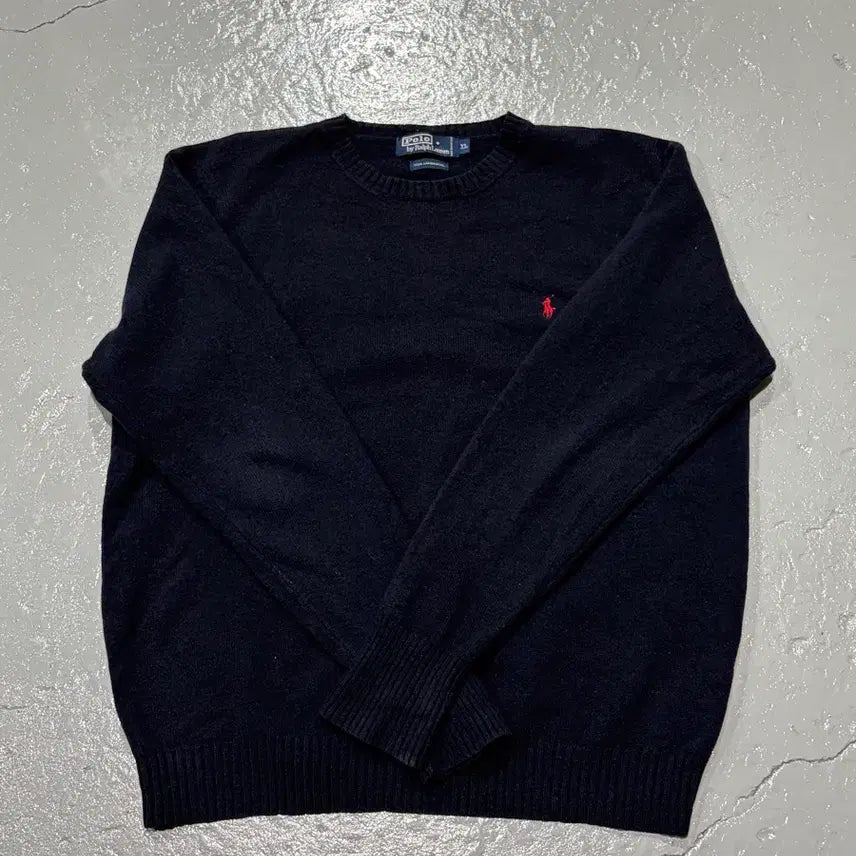 [BUNJANG] Polo Ralph Lauren 100% Lambswool Navy Knit XL / 폴로 랄프로렌(Polo Ralph Lauren) 램스울 네이비 니트