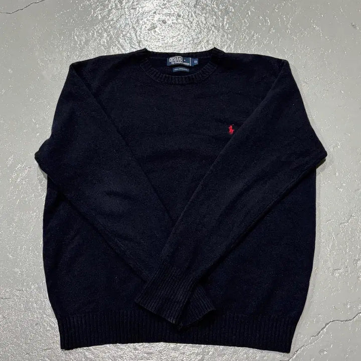 [BUNJANG] Polo Ralph Lauren 100% Lambswool Navy Knit XL / 폴로 랄프로렌(Polo Ralph Lauren) 램스울 네이비 니트