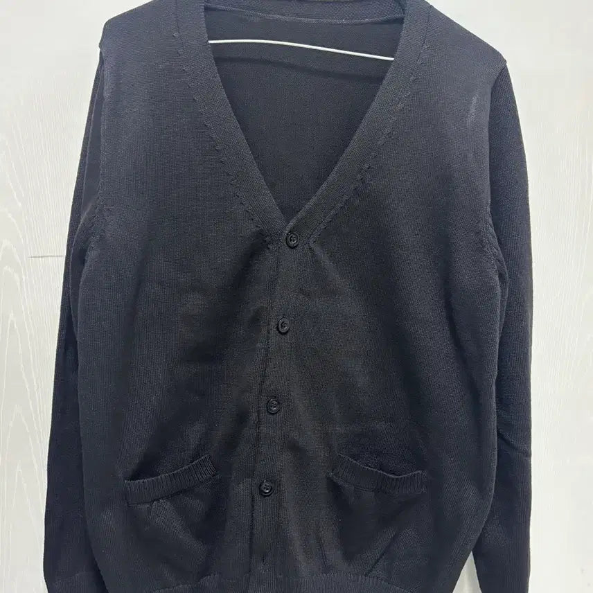 [BUNJANG] Schoollook V-Neck Black Knit Cardigan XL / 스쿨룩 브이넥 블랙 니트 가디건