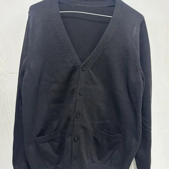 [BUNJANG] Schoollook V-Neck Black Knit Cardigan XL / 스쿨룩 브이넥 블랙 니트 가디건