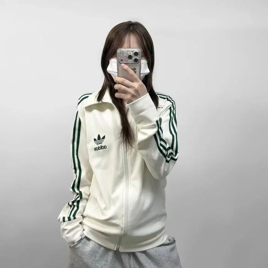 [BUNJANG] Adidas Europa Track Top Jersey White/Green / 아디다스 유로파 트랙탑 져지 흰초